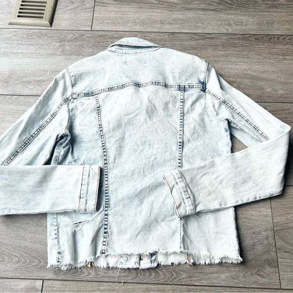 Kut From the Kloth Light Wash Distressed Jean Jacket - Picture 13 of 16